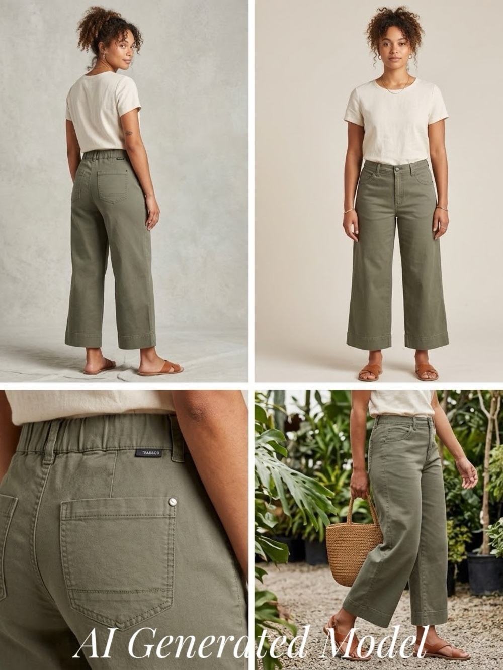 Toad&Co Olive Wide-Leg High-Rise Pants
